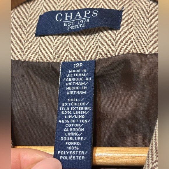 CHAPS by Ralph Lauren Tailored Micro-Checker Cotton Blend Blazer - Picture 7 of 7